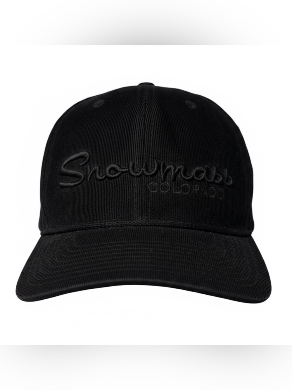 Snowmass Colorado Black Corduroy Snapback Rope Hat Richardson Outdoor Cap Ski